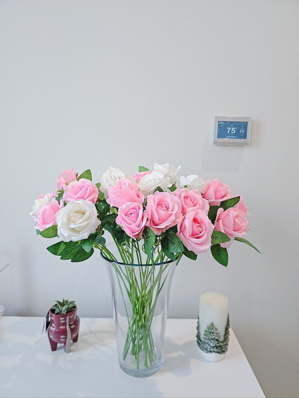 1 Set of 24 pcs PINK Rose Artificial Flowers BRAND NEW WITH BOX (PINK Only)
